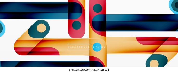 Composición de banda dinámica colorida. Líneas de fondo abstracto creativo geométrico para fondo de pared, banner o aterrizaje
