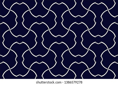 Colorful dynamic stylish wallpaper. Graphic illustration with wavy halftone design. Smart design for your business advert.  Vector illustration, White lines on blue background.