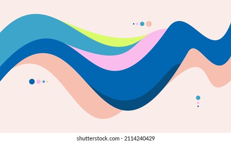 Colorful dynamic wave abstract background design vector Premium Vector
