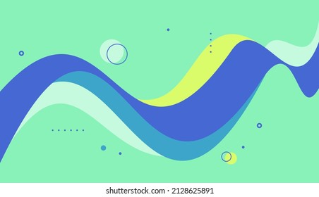 Plantilla vectorial de diseño de fondo abstracto de ondas dinámicas coloridas