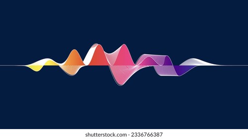 Colorful dynamic wave. Music abstract background. Music wave poster design