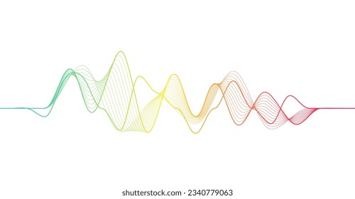 Colorful dynamic wave. Music abstract background. Music wave poster design