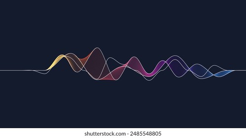 Colorful dynamic wave. Music abstract background. Music wave poster design