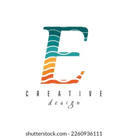 Colorful E letter logo icon design. Creative template for business