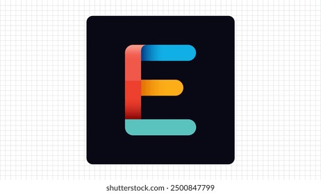 Colorful E Letter Vector Logo, Stylish Gradient Logo Sign E Letter, E Character Logo Symbol