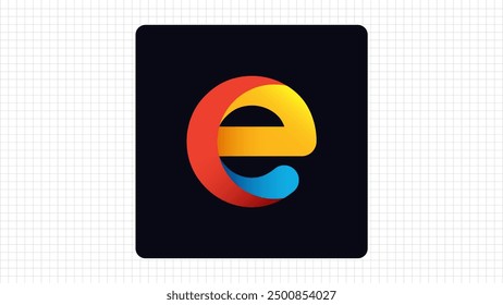 Colorful E Letter Vector Logo, Stylish Gradient Logo Sign E Letter, E Character Logo Symbol