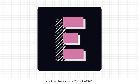 Colorful E Letter Vector Logo, Stylish Gradient Lines Logo Sign E Letter, E Character Logo Symbol