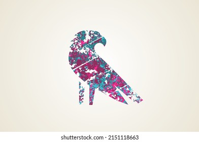 Colorful eagle artistic modern logo design