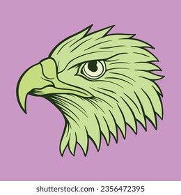 colorful eagle head hand drawn illustrations for stickers, logo, tattoo etc