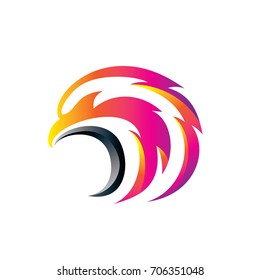 colorful eagle head logo
