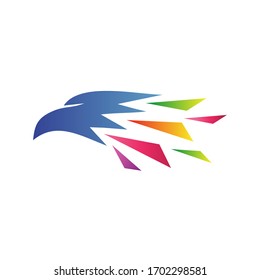 
Colorful eagle head logo design