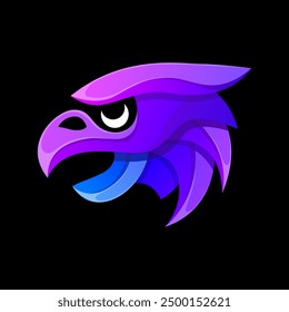 colorful eagle head logo design 
