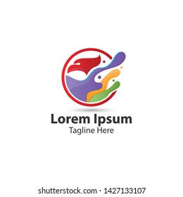 colorful eagle head vector logo.vector animal template