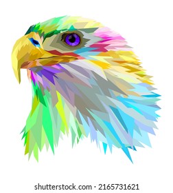 colorful eagle head wpap vector