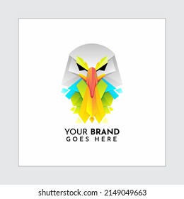 Colorful Eagle logo design Eagle Face logo