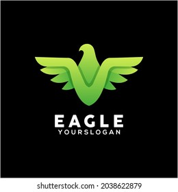 plantilla de diseño de logotipo de águila colorida