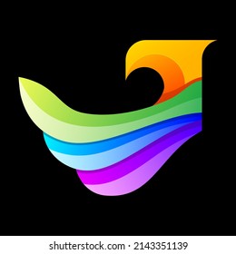 colorful eagle logo design template