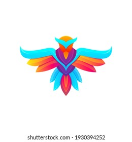 colorful eagle logo design vektor
