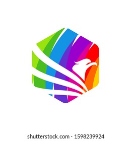 Colorful Eagle Logo Template Design Vector, Creative Eagle Logo concept