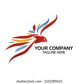 Colorful Eagle logo, Vector Illustration on white background