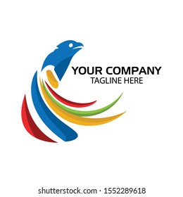 Colorful Eagle logo, Vector Illustration on white background