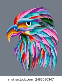 Colorful eagle pop art vector illustration