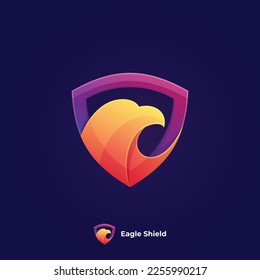 Colorful Eagle Shield Logo Template