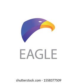 colorful eagle tech logo. eagle logo with gradation colors