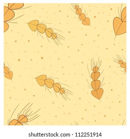 Colorful ear seamless pattern in warm beige tints