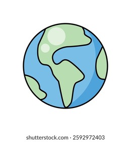 Colorful Earth Globe Detailed Icon Isolated