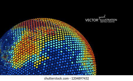 Colorful earth graphic design can be used for business infographics.