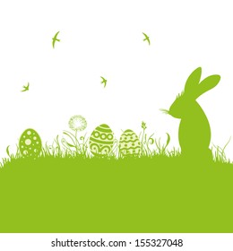 Colorful easter background, with easter bunny.