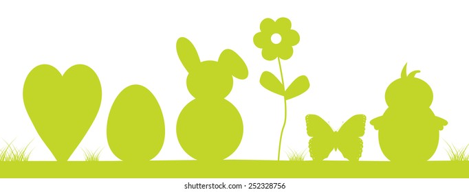 Colorful easter background, with easter bunny