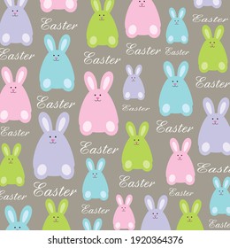 Colorful easter bunny pattern for easter gift wrap