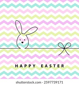 Colorful Easter card with Easter bunny