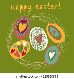 Colorful Easter card with eggs