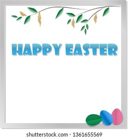colorful easter card with eggs