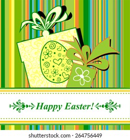 Colorful easter card. Vector Illustration