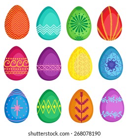 colorful easter eegs vector set