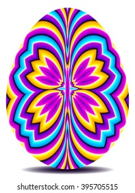 Colorful easter egg with butterfly (optical expansion illusion)
