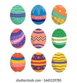 Colorful easter egg clip art pack. Flat style easter egg isolated on white background. - Shutterstock ID 1643129785