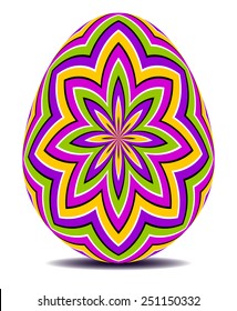 Colorful easter egg with eight-pointed star (motion illusion)