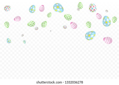 Colorful Easter Egg Falling Isolated On Transparent Background. Celebration Banner Decoration. Invitation & Greeting Card. Vector