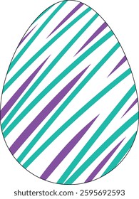 A colorful Easter egg featuring vibrant color and hand drawn patterns. Perfect for Easter-themed designs, greeting cards, spring decorations, and holiday artwork. High-quality vector illustration.