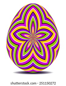 Colorful easter egg with five-pointed star (motion illusion)