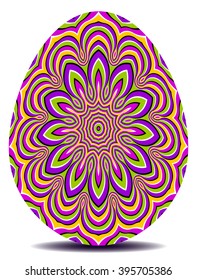 Colorful easter egg with flower (motion illusion)