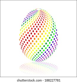 Colorful Easter egg icon. Isolated on white
