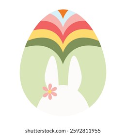 Colorful Easter Egg Illustrations with Patterns, Bunnies, and Flowers