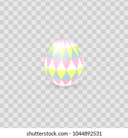 Colorful easter egg isolated on transparent background. Vector illustration