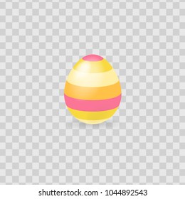 Colorful easter egg isolated on transparent background. Vector illustration.